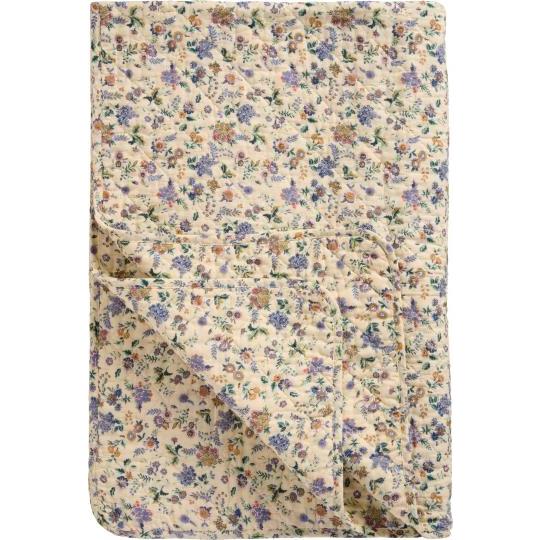Quiltet teppe Lilla og brune blomster