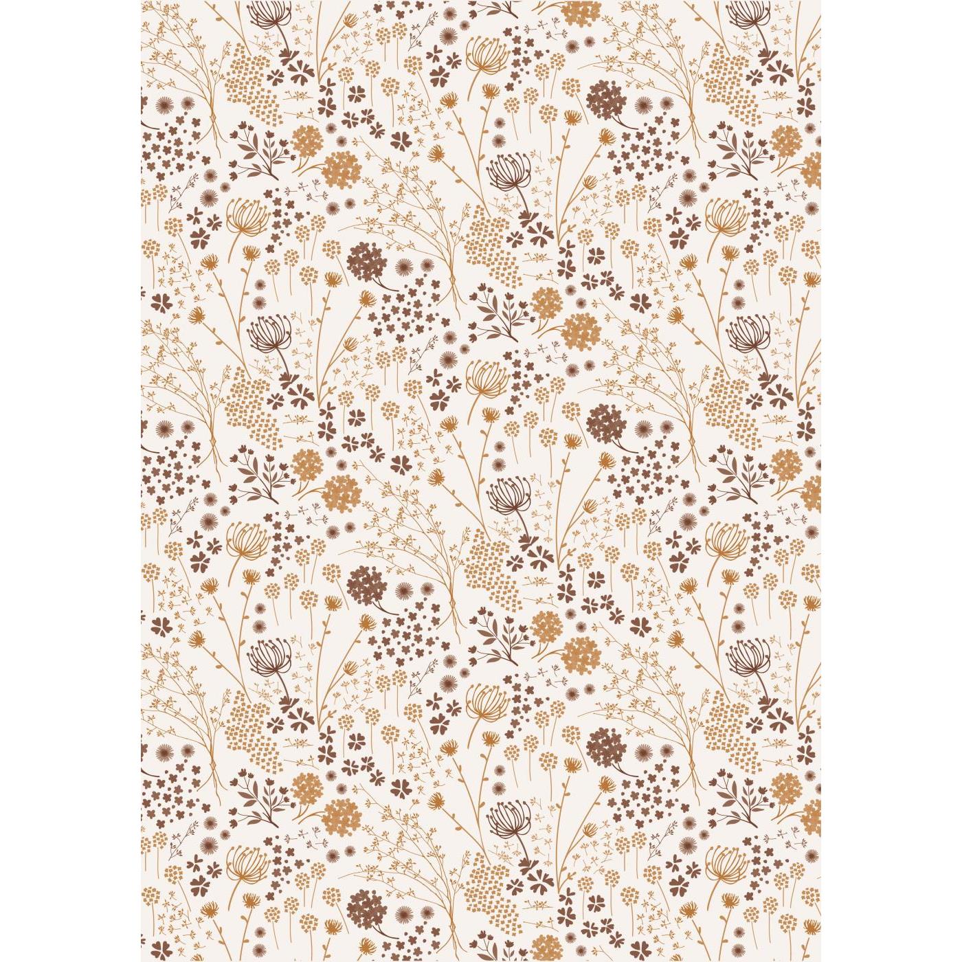 Gavepapir Brune og gule blomster