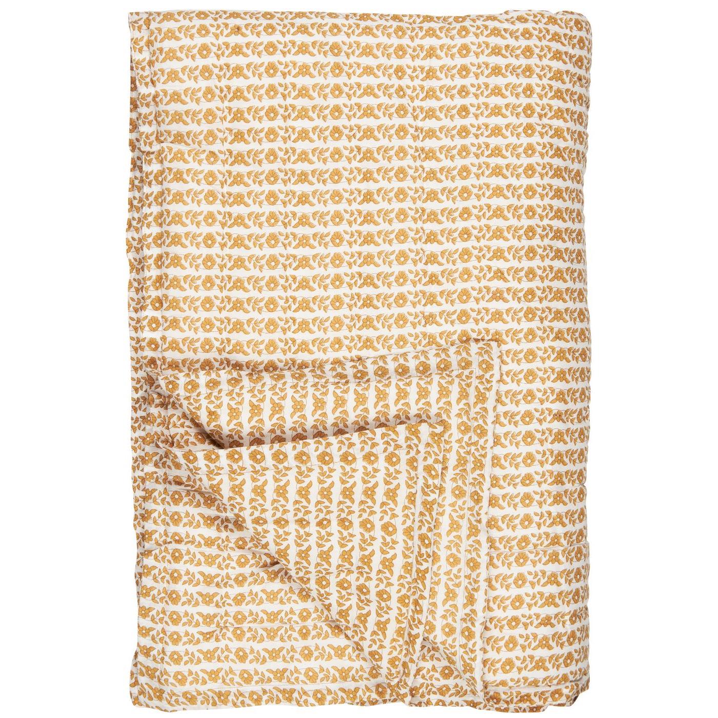 Quiltet teppe Mustard blomster
