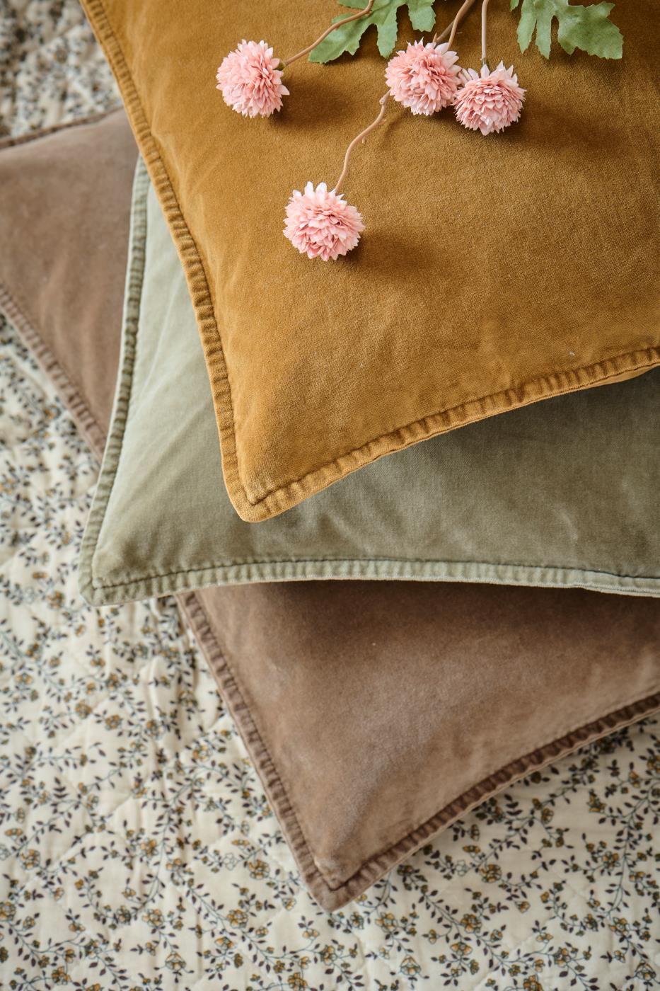 Putetrekk Velour Ochre Green