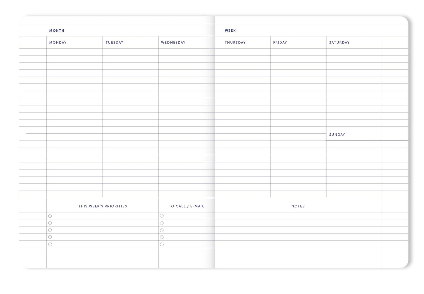 Undated Planner Agenda