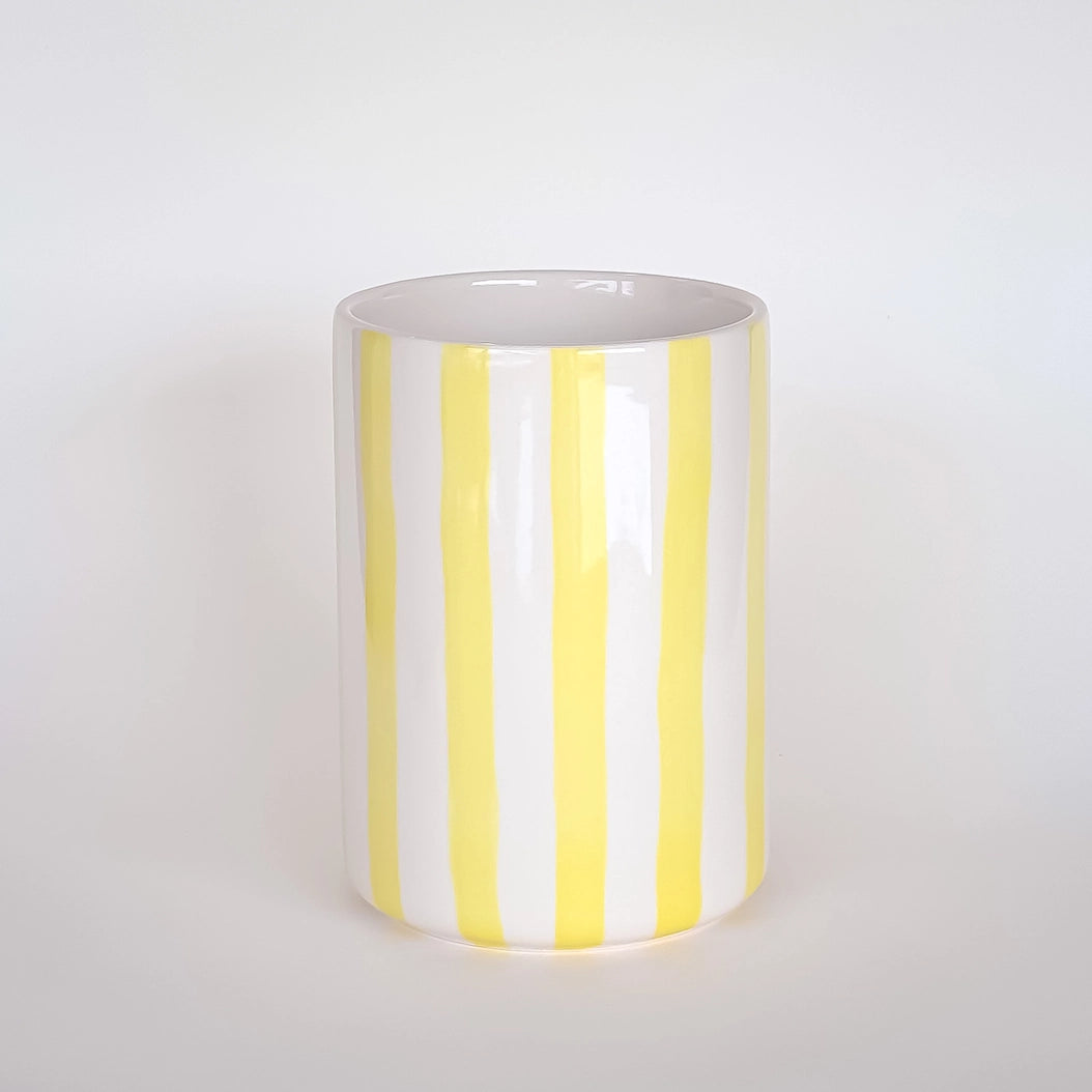Vase Stripes Yellow