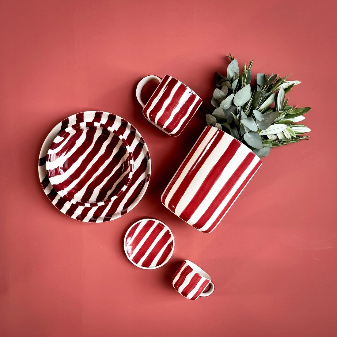 Kopp Becher Stripes Red