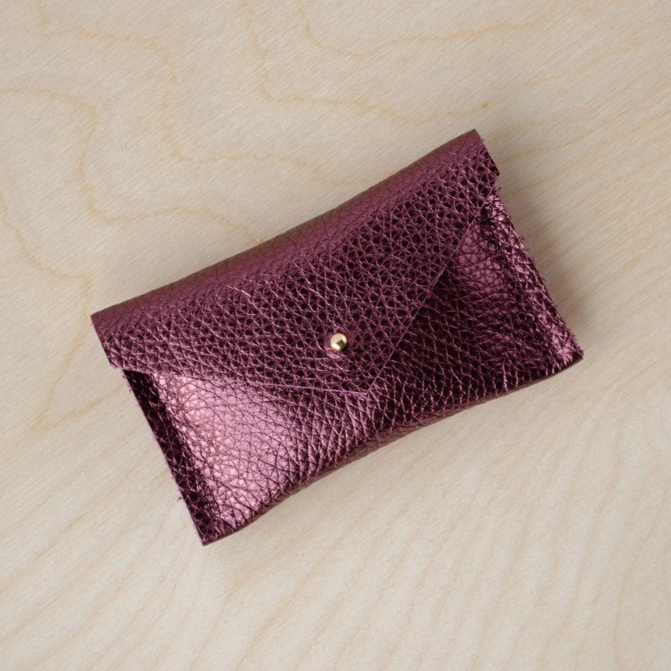 Card Holder Metallic Berry