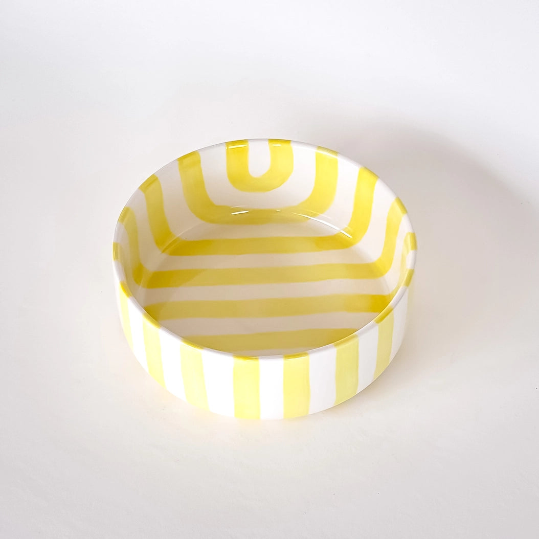 Skål Shcale Stripes Yellow