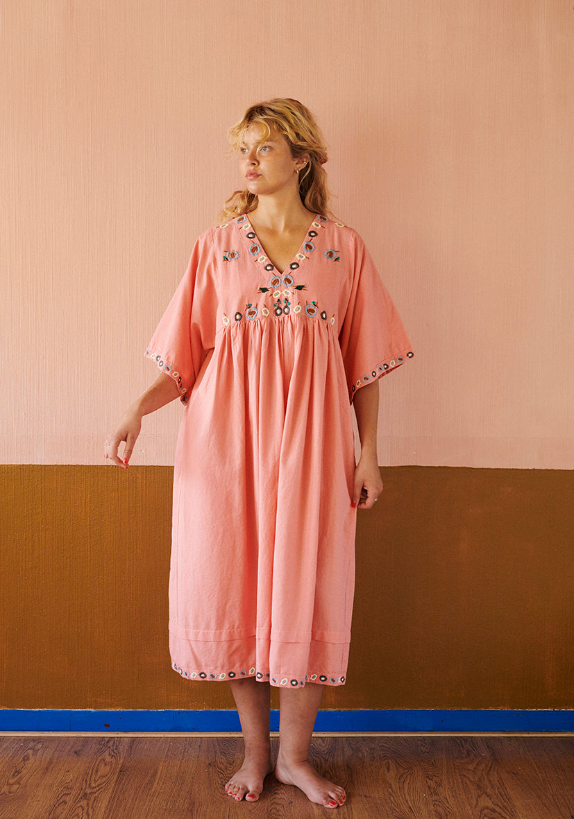 Flora Dress 3/4 Sleeve Berry