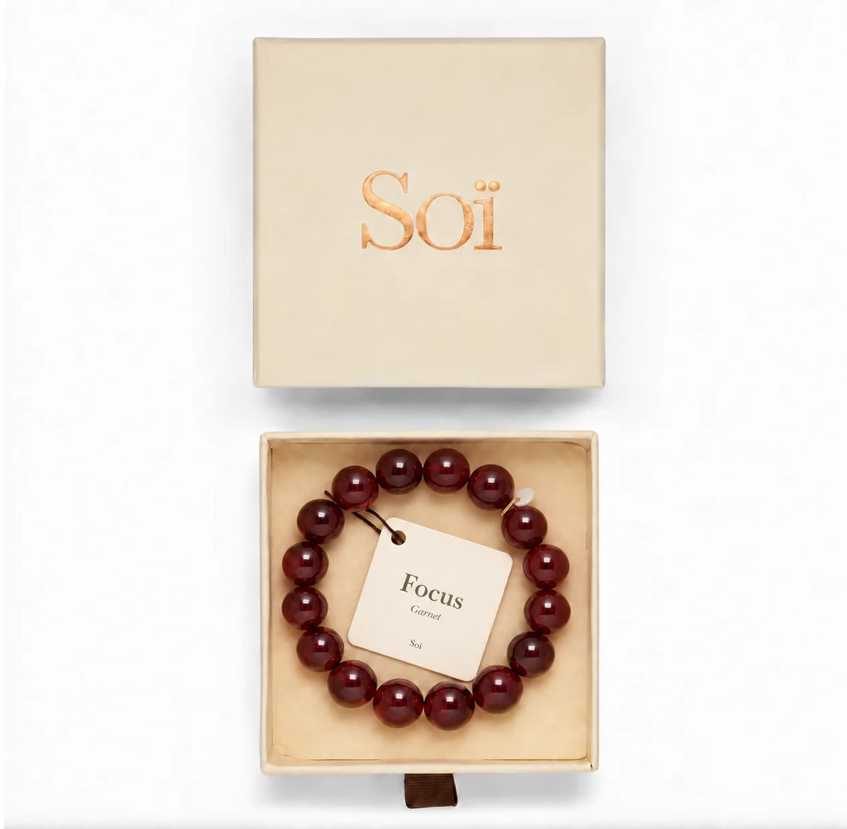 Chunky Garnet Stretch Bracelet