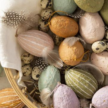 Påskeegg bomullsmache ensfarget