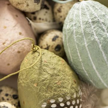 Påskeegg bomullsmache striper