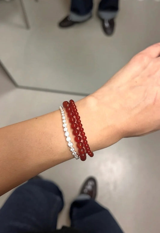 Petite Red Jade Stretch Bracelet
