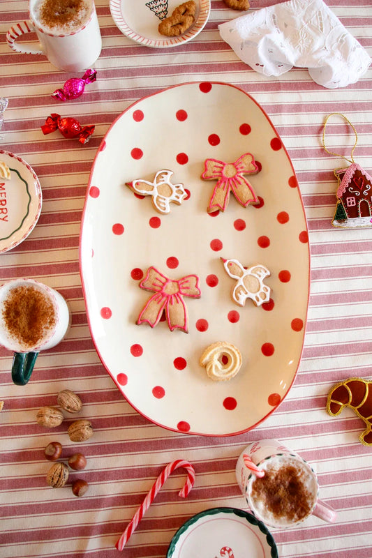 Serving Dish L Red Dots