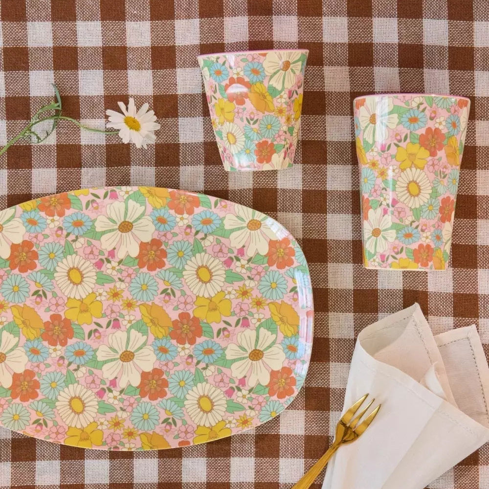Melamine Plate Flower Power