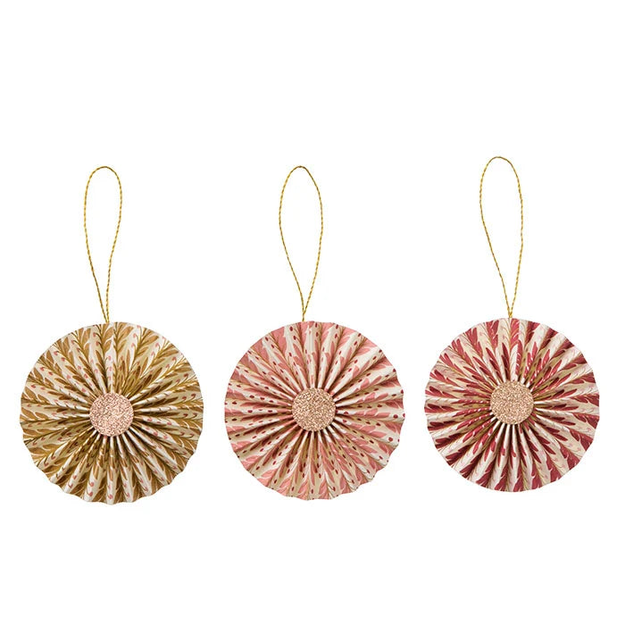 Paper Rosettes Cerise 3 pk.