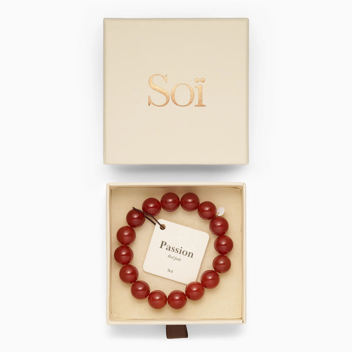 Chunky Red Jade Stretch Bracelet
