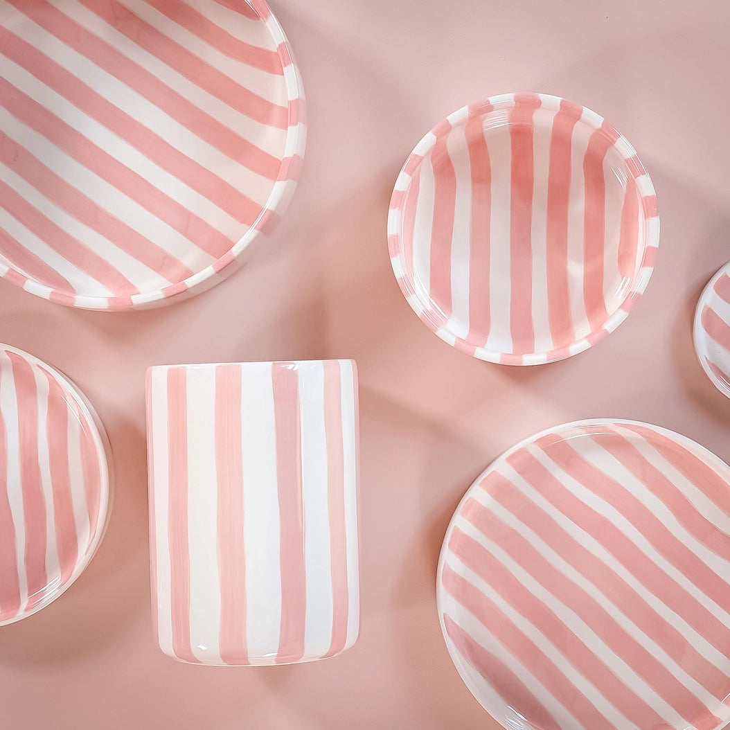 Vase Stripes Rose