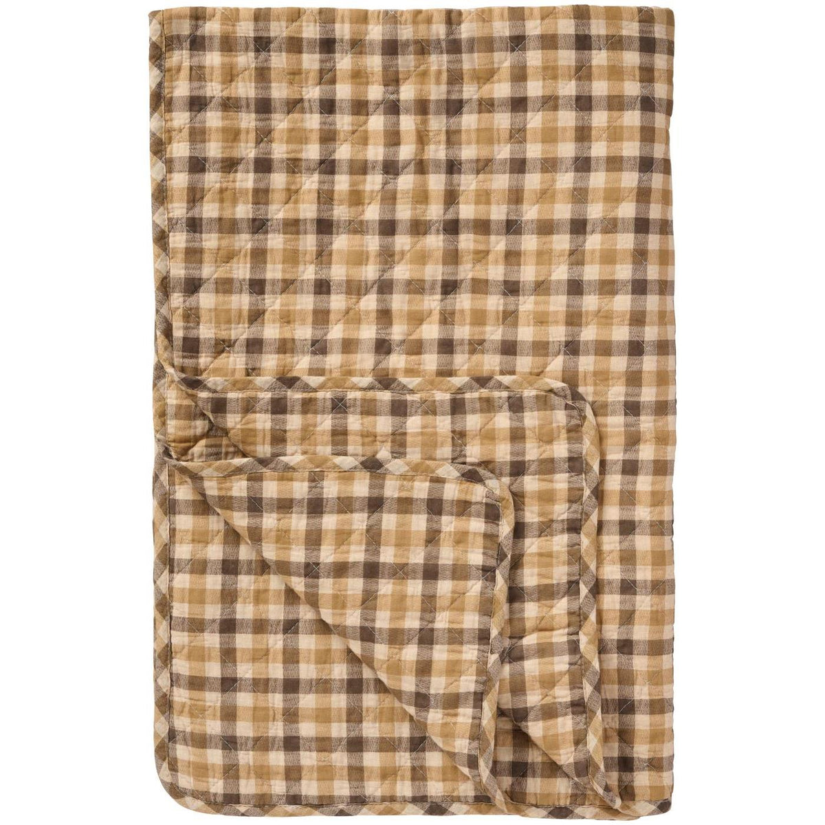 Quiltet teppe Brune ruter