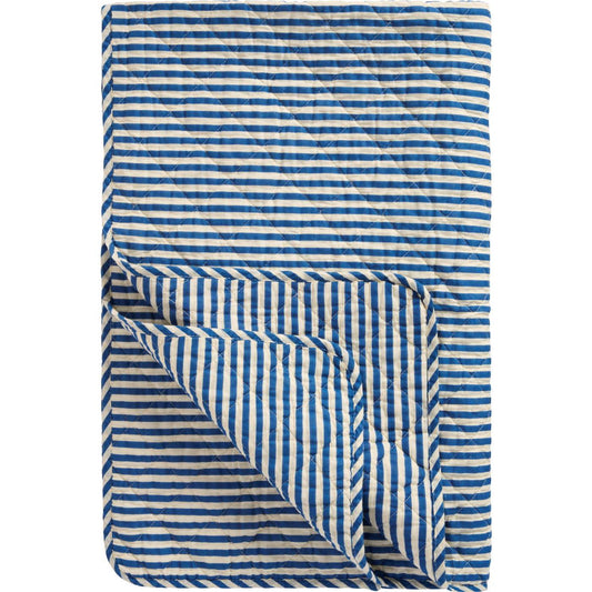 Quiltet teppe Blå striper