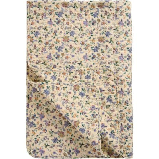 Quiltet teppe Lilla og brune blomster