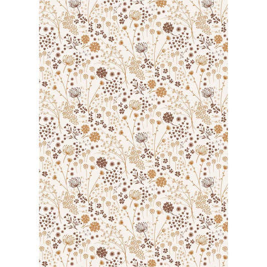 Gavepapir Brune og gule blomster