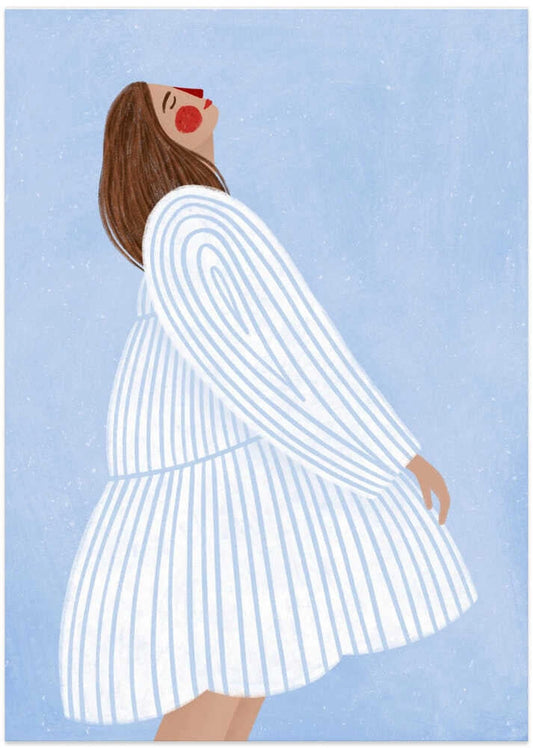 The Woman with blue stripes 50x70