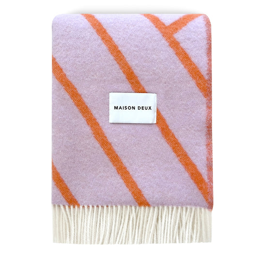 Lines Blanket Lilac Orange