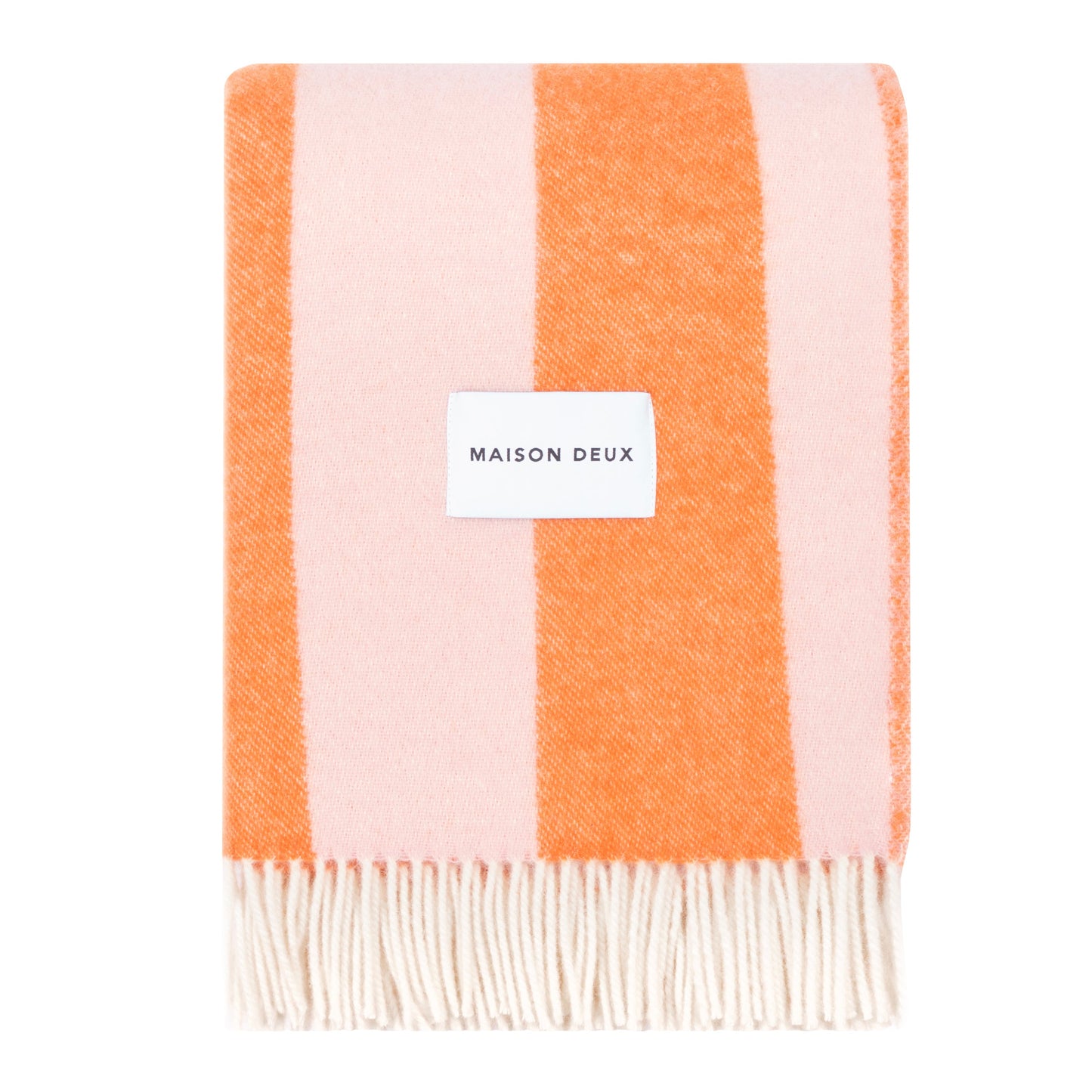Rough Stripe Blanket Pink Carrot