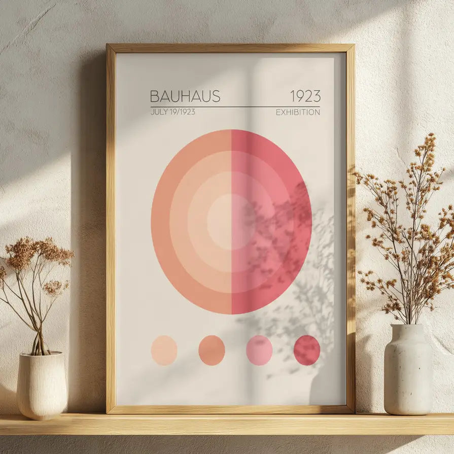 Bauhaus Coral Pink Circle 50x70