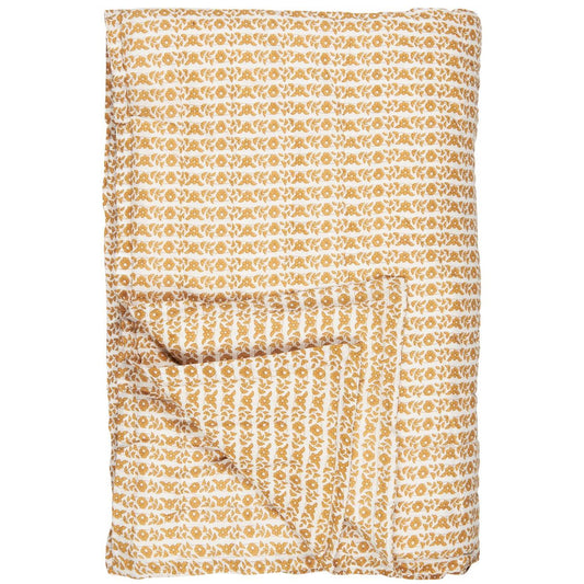 Quiltet teppe Mustard blomster