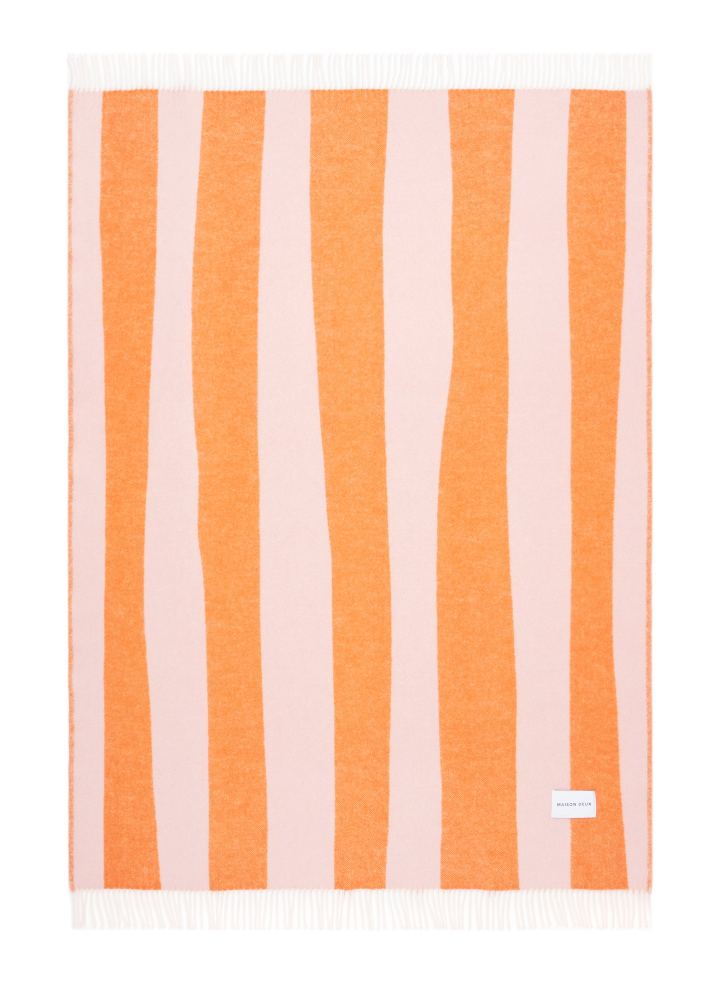 Rough Stripe Blanket Pink Carrot