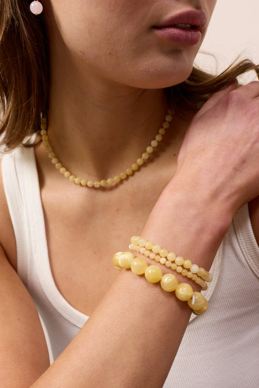 Petite Yellow Jade Stretch Bracelet