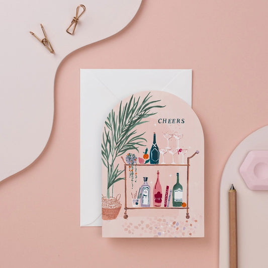 Bar Cart Cheers Card