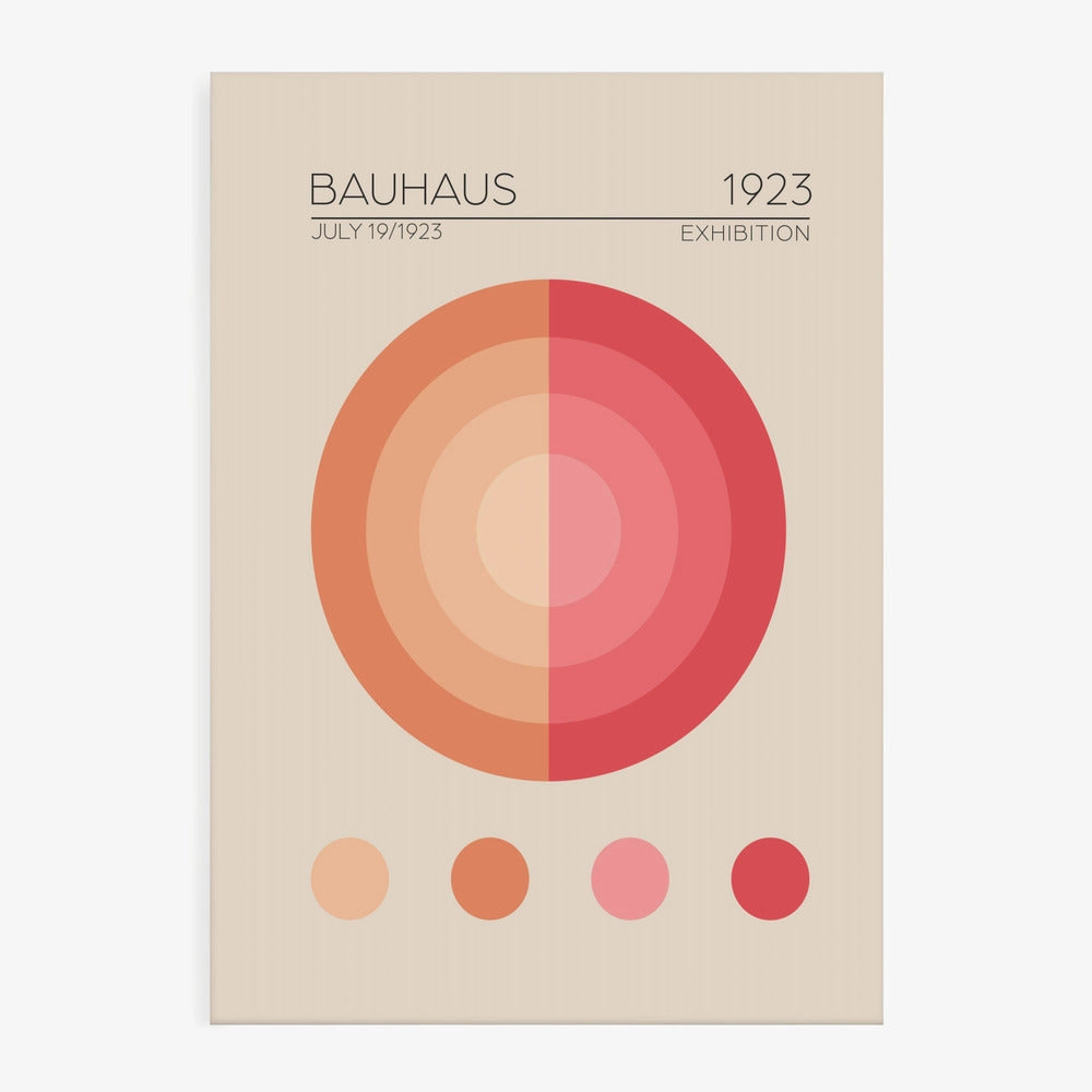 Bauhaus Coral Pink Circle 50x70