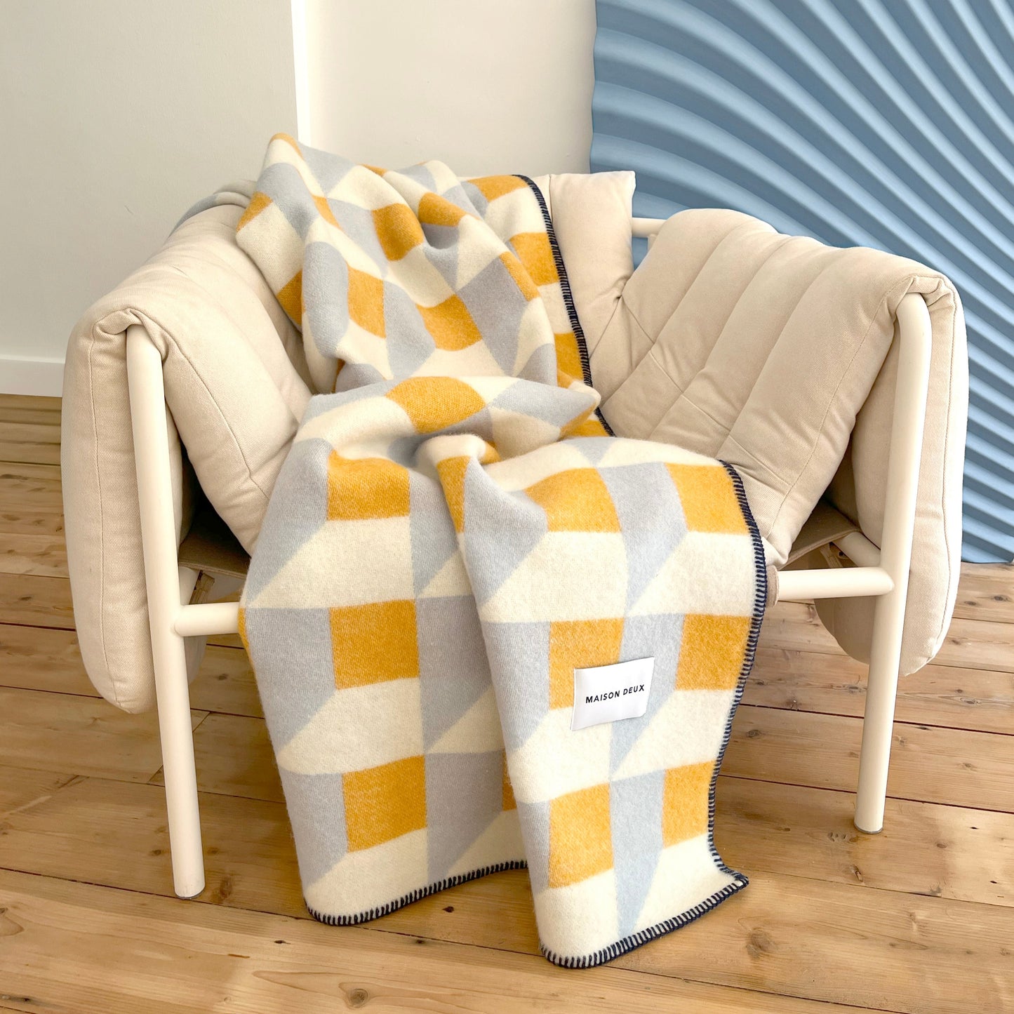 Cubics Blanket Blue Honey