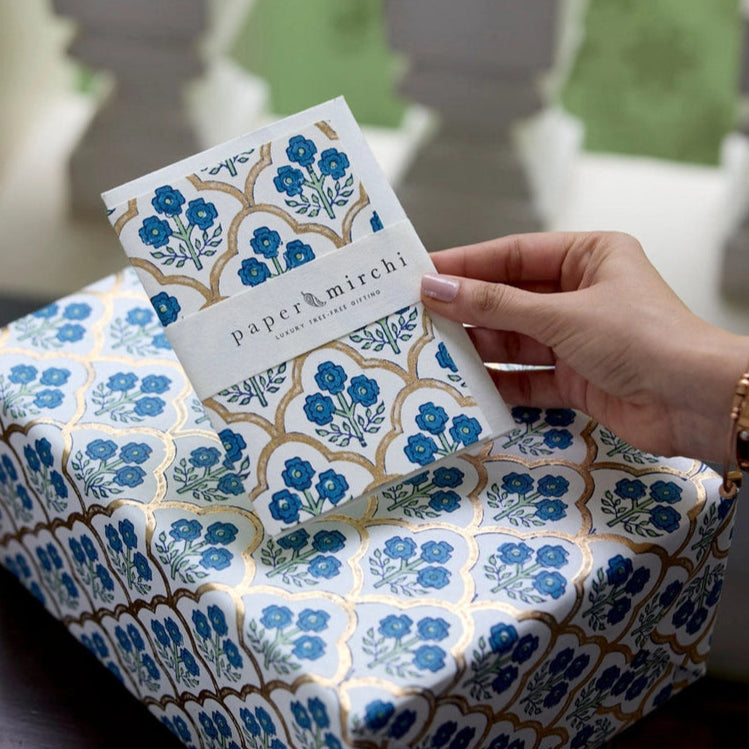Trellis Indigo Greeting Card