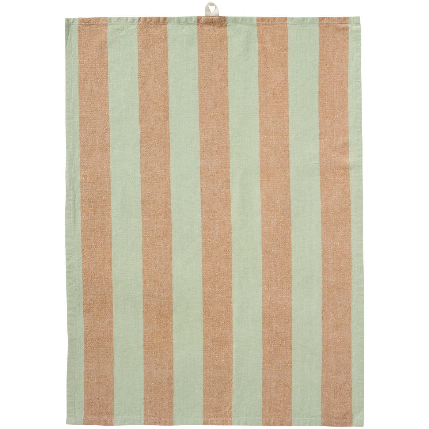 Kjøkkenhåndkle Grønne / brune brede striper