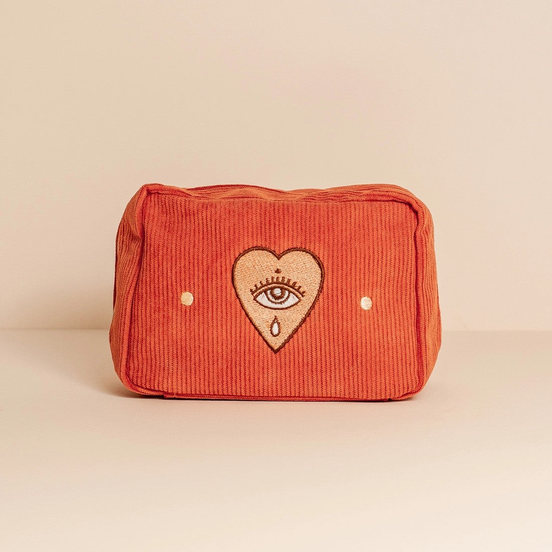 Corduroy Makeup Bag Rust