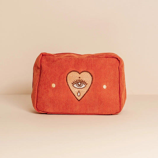 Corduroy Makeup Bag Rust