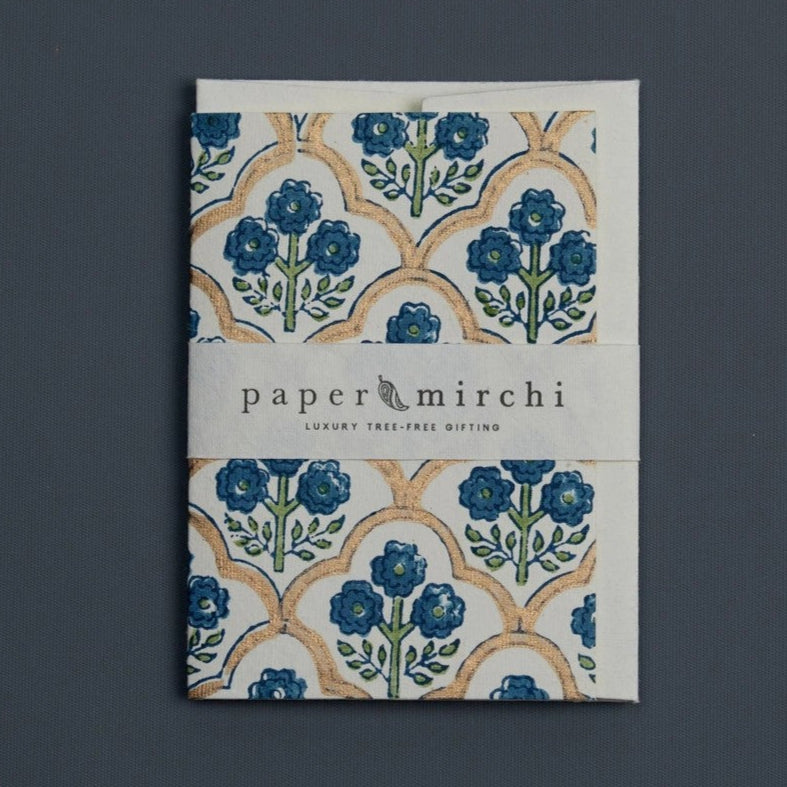Trellis Indigo Greeting Card