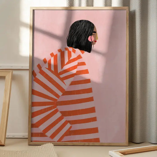 Woman in Orange Stripe 50x70