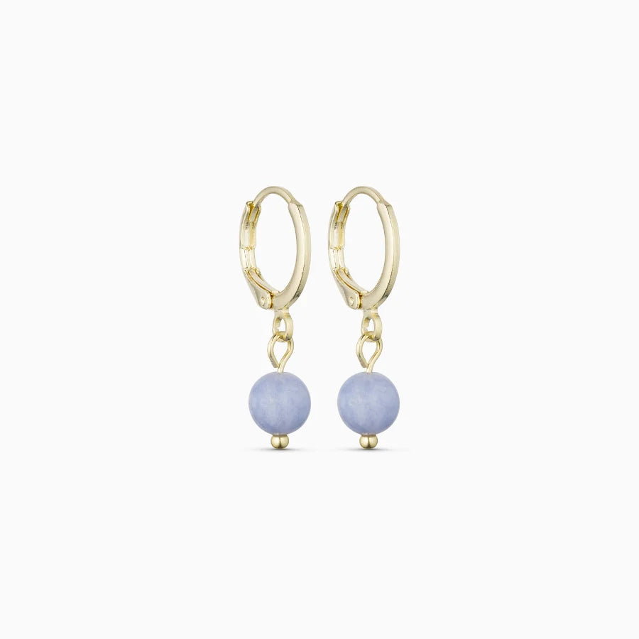 Ava Aquamarine Huggie Earrings