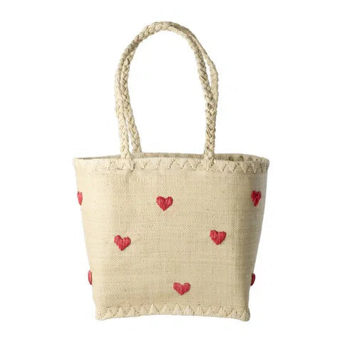 Raffia Bag Darling Hearts Small