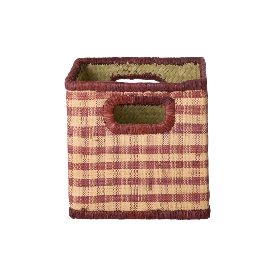 Raffia Square Basket Brown