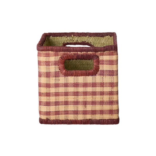 Raffia Square Basket Brown