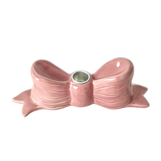 Bow Candle Holder Pink