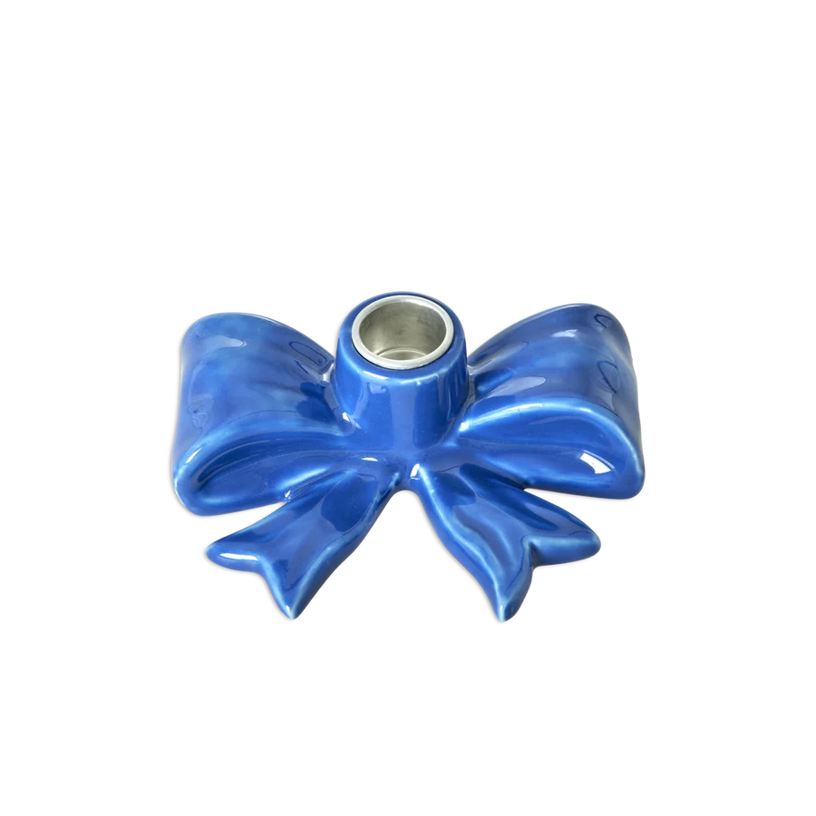 Bow Candle Holder Blue
