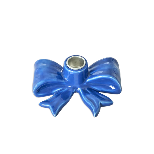 Bow Candle Holder Blue