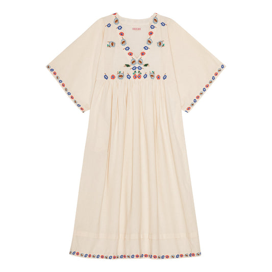 Flora Dress 3/4 Sleeve Vanilla