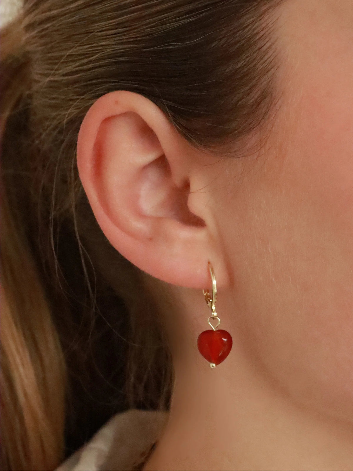 Alma Red Jade Earrings