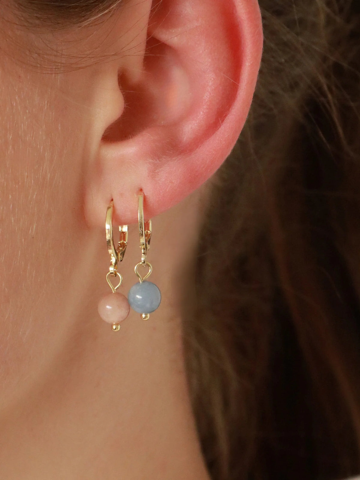 Ava Sunstone Huggie Earrings