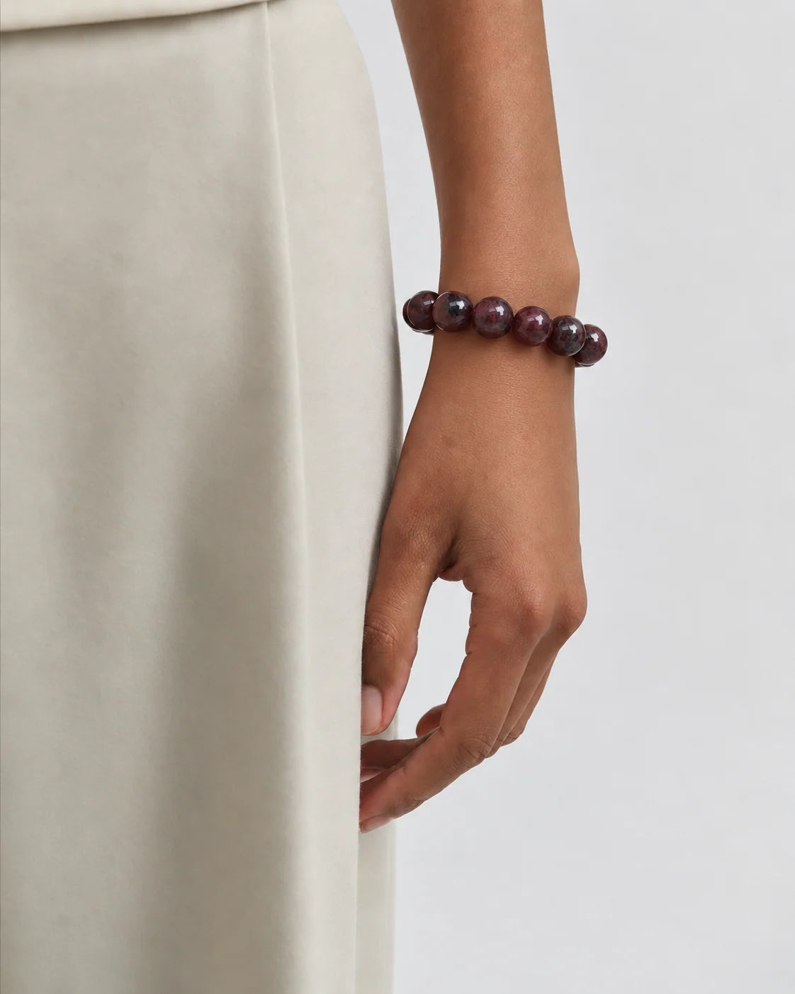 Chunky Garnet Stretch Bracelet